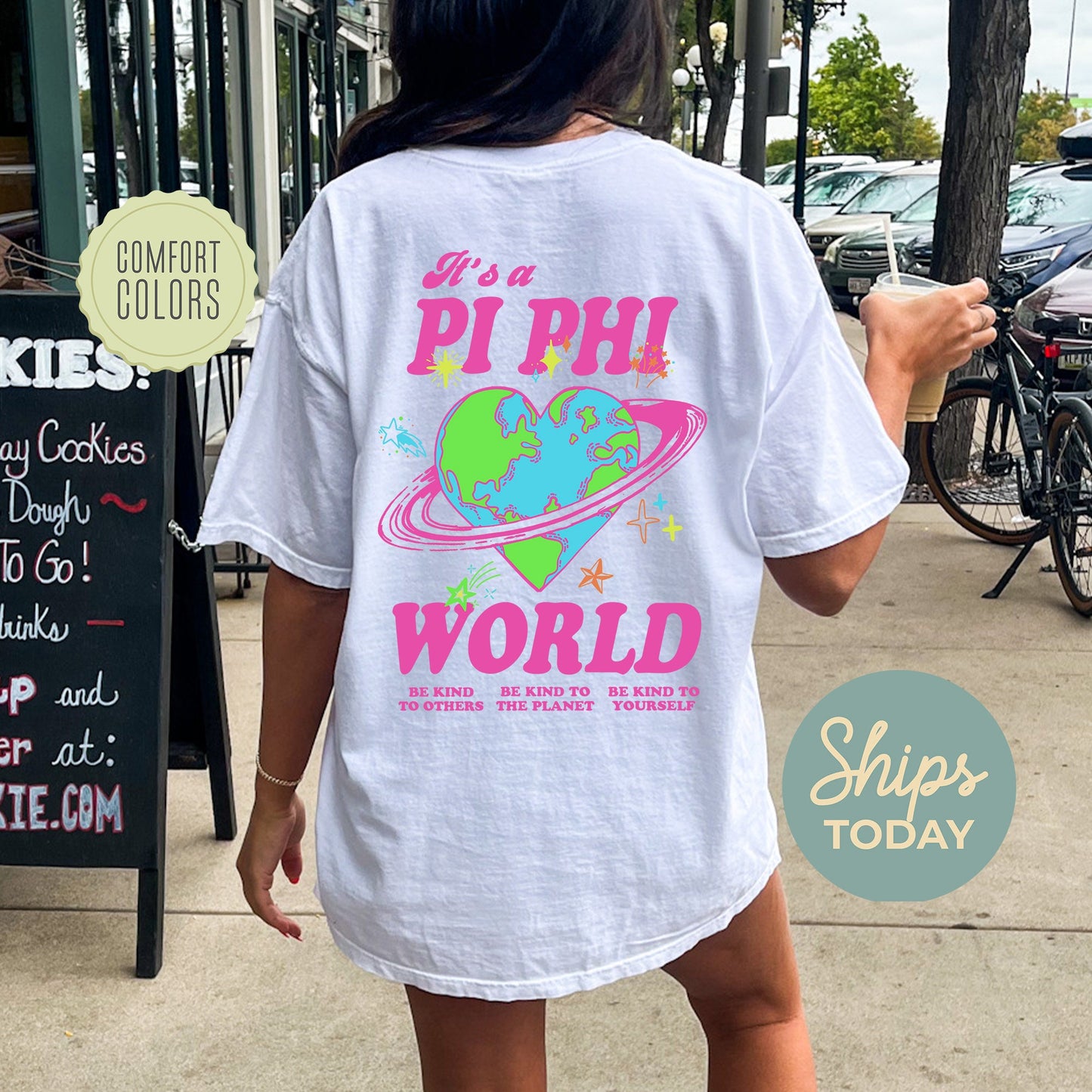 Pi Beta Phi Pink Planet Comfort Colors Sorority T-shirt _ 34250g