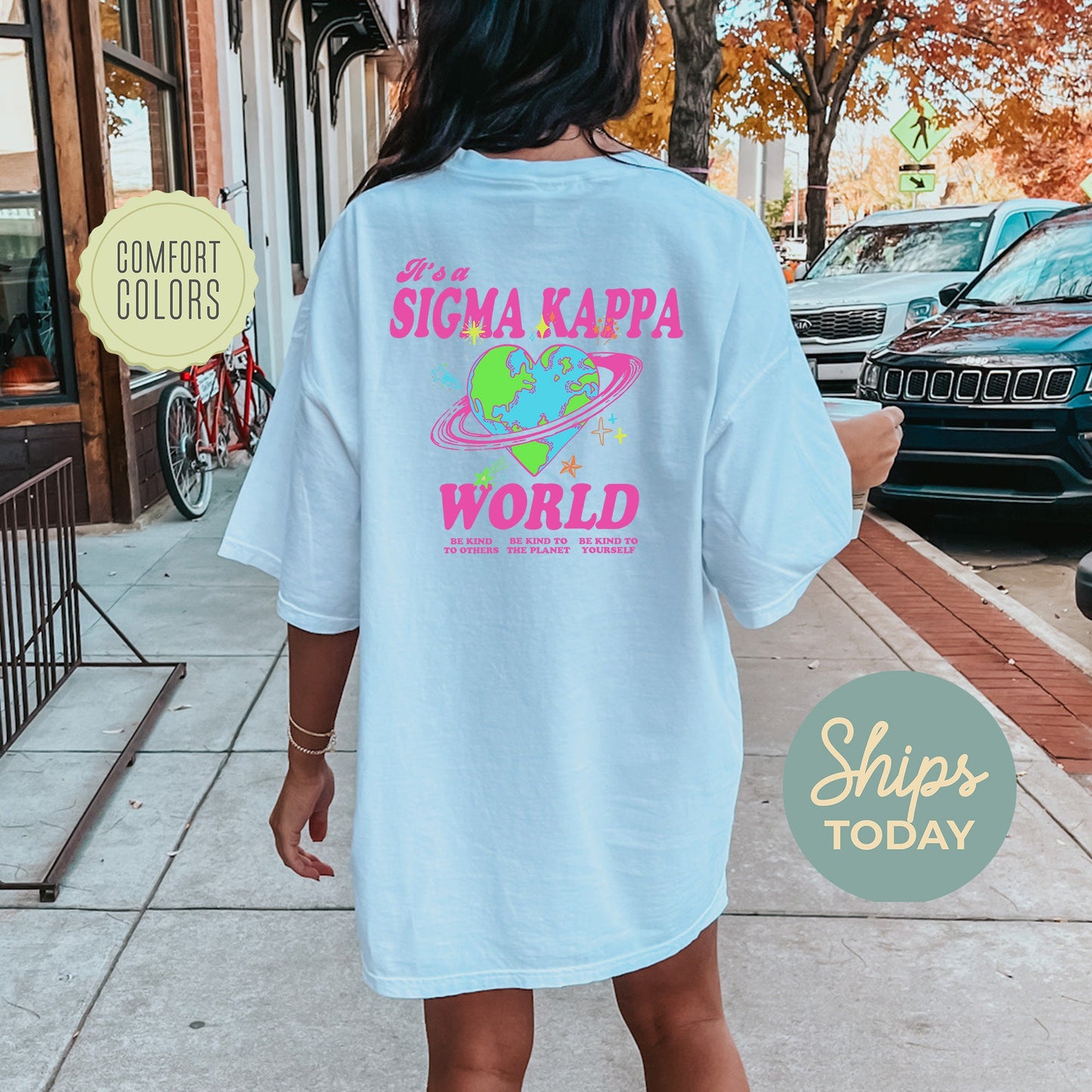 Sigma Kappa Pink Planet Comfort Colors Sorority T-shirt _ 34252g