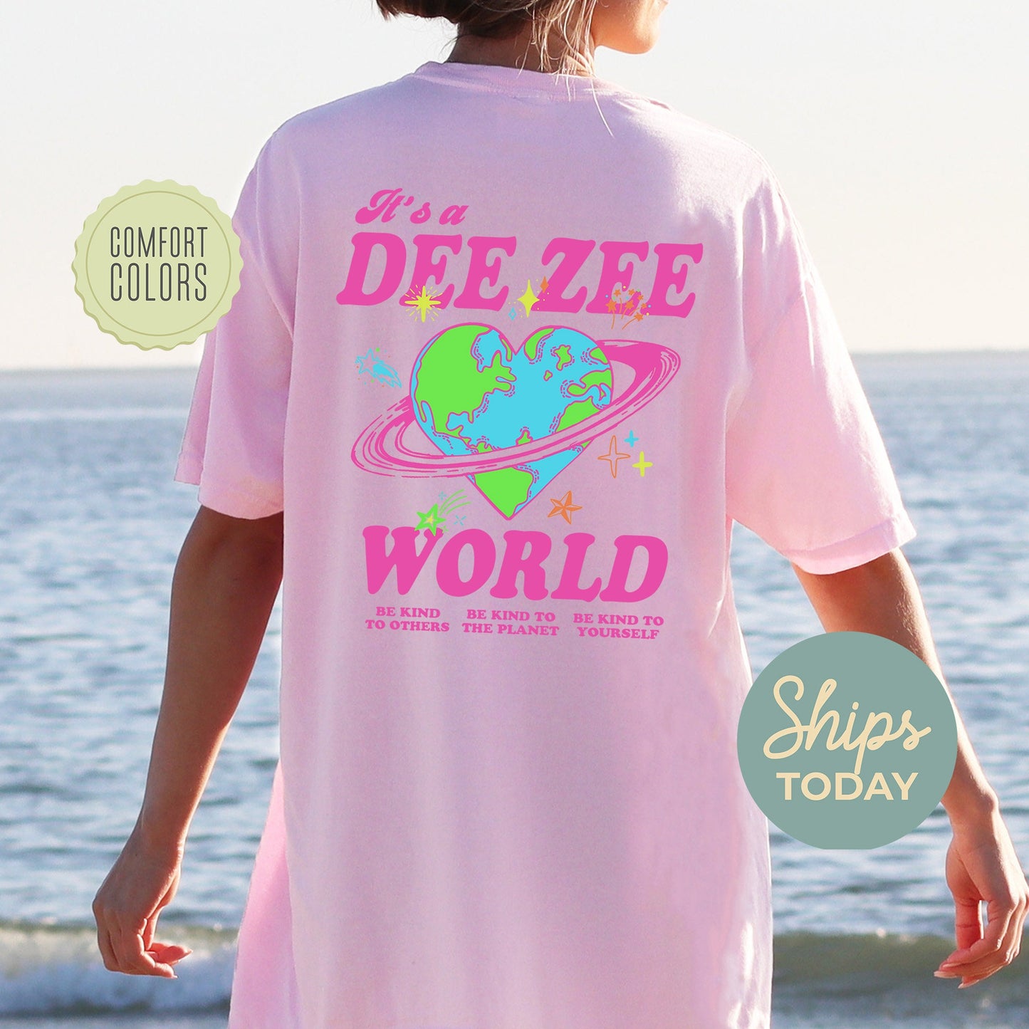 Delta Zeta Pink Planet Comfort Colors Sorority T-shirt _ 34243g