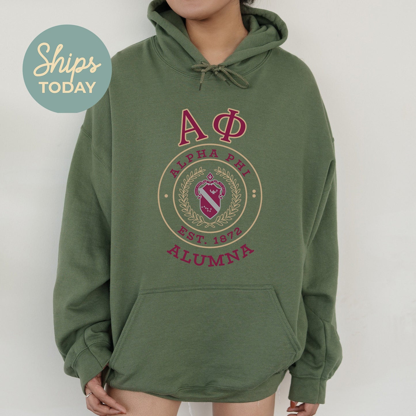 Alpha Phi Alumna Vintage Sorority Hoodie _ 31014g