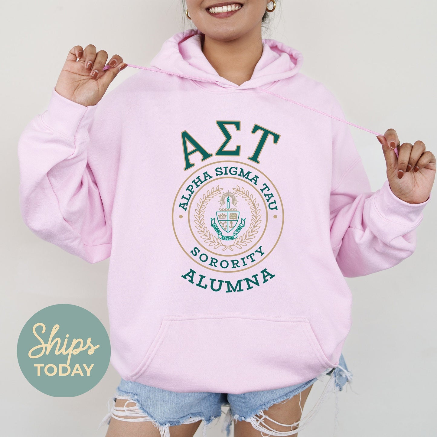 Alpha Sigma Tau Alumna Vintage Sorority Hoodie _ 31016g