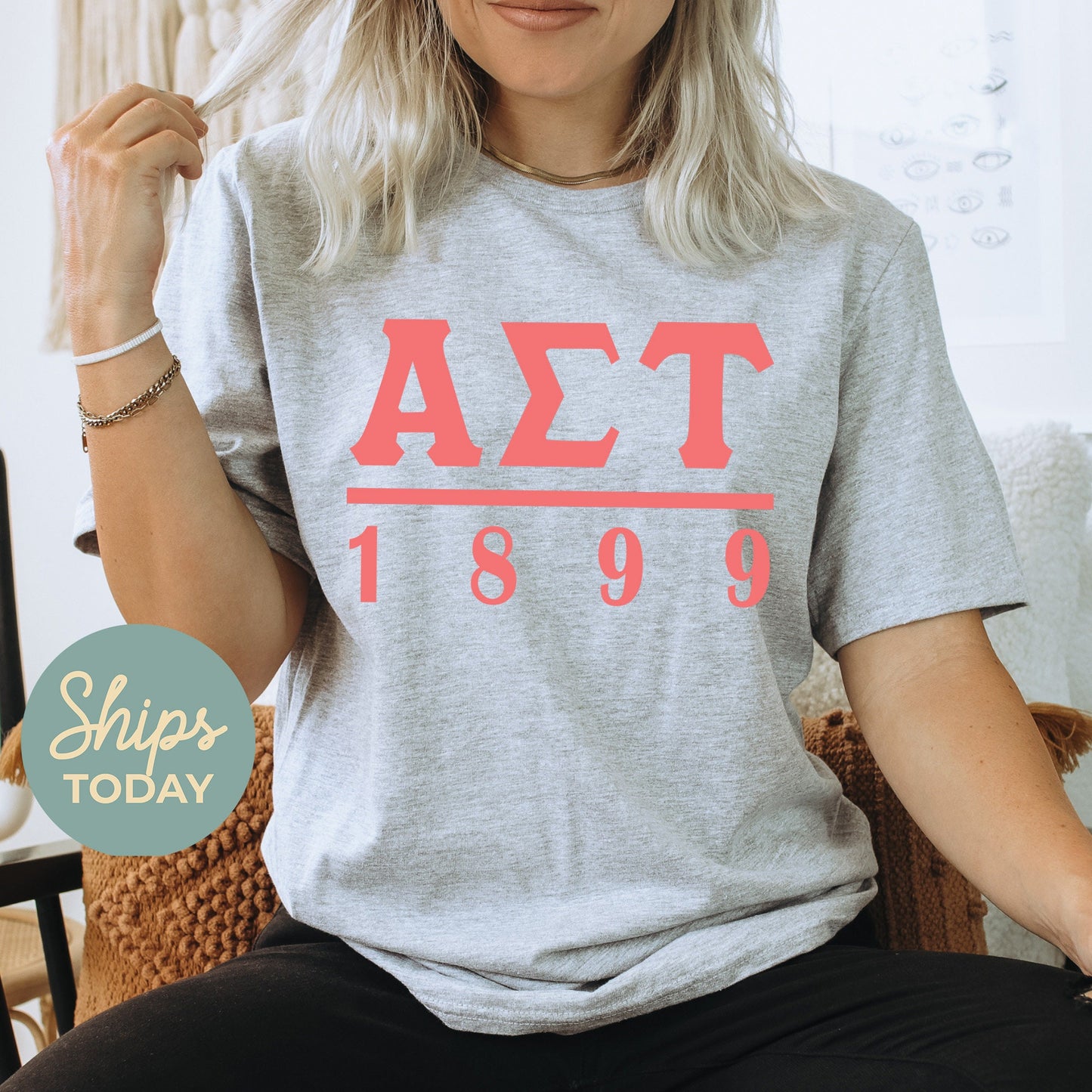 Alpha Sigma Tau Monochromatic Sorority T-shirt _ 30850g