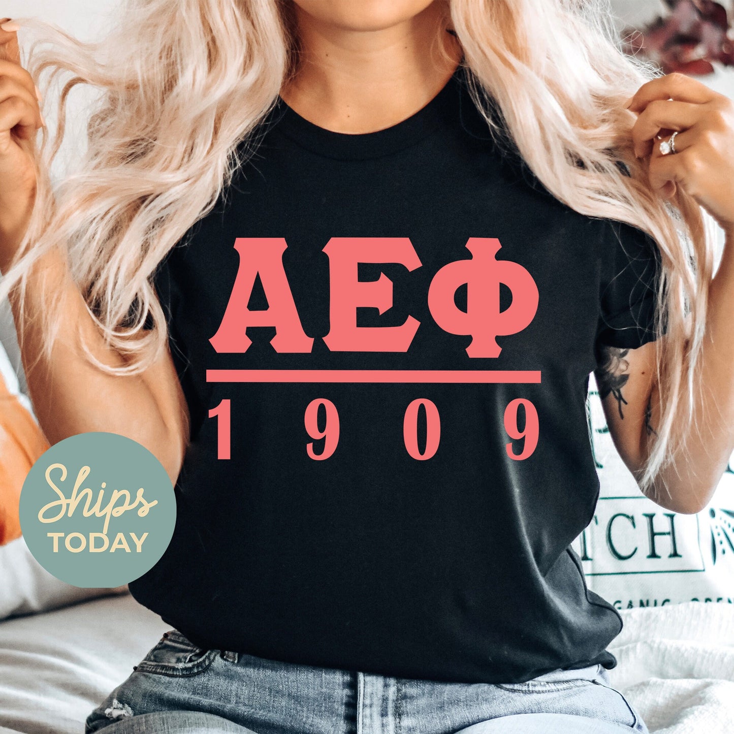 Alpha Epsilon Phi Monochromatic Sorority T-shirt _ 30845g