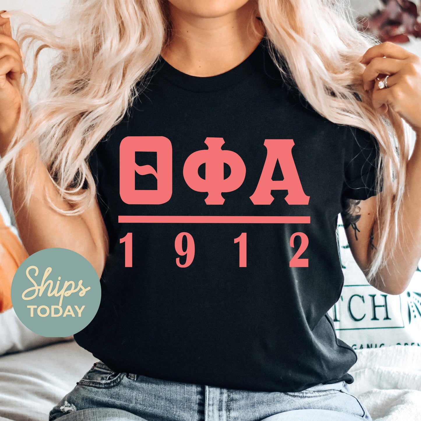 Theta Phi Alpha Monochromatic Sorority T-shirt _ 30867g