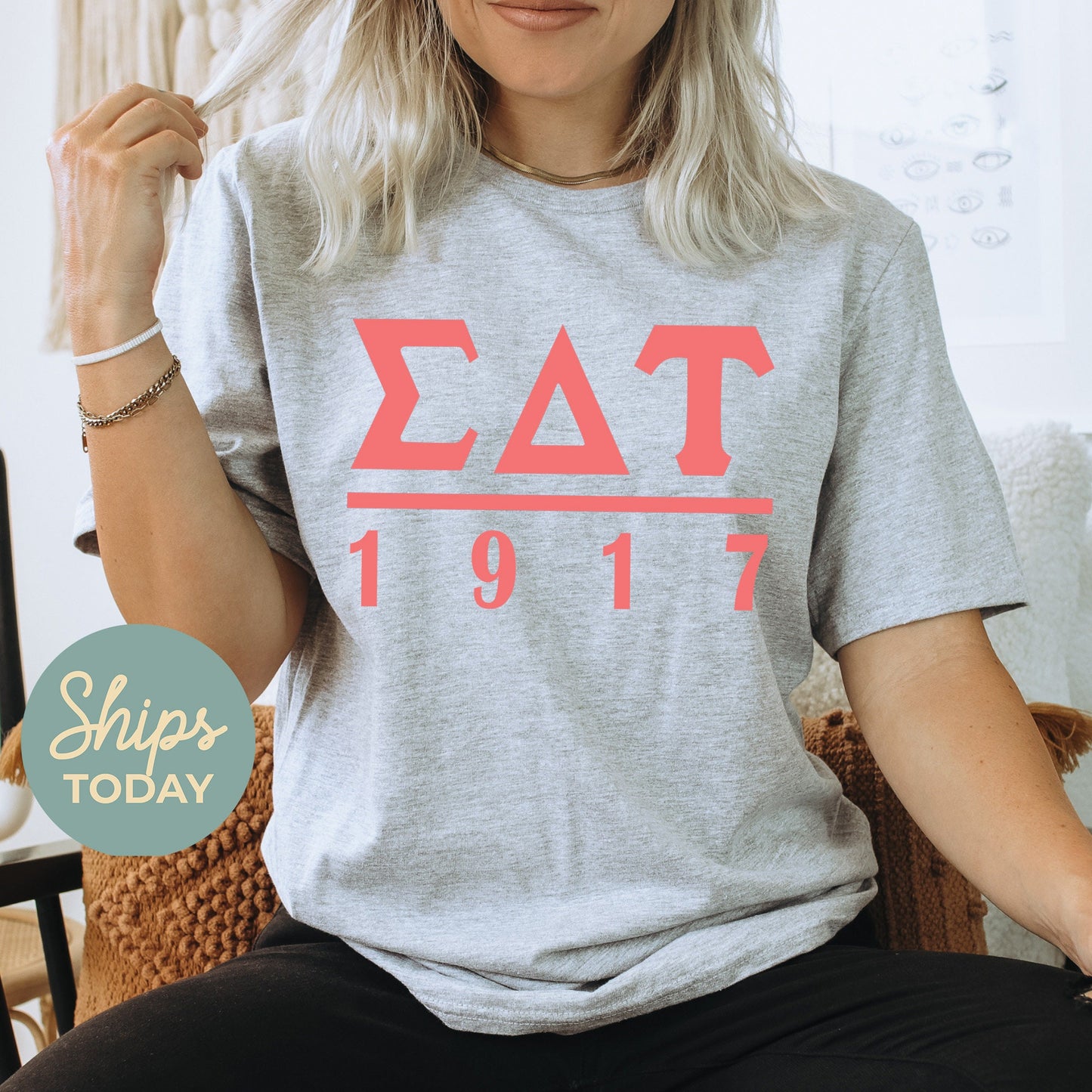 Sigma Delta Tau Monochromatic Sorority T-shirt _ 30864g