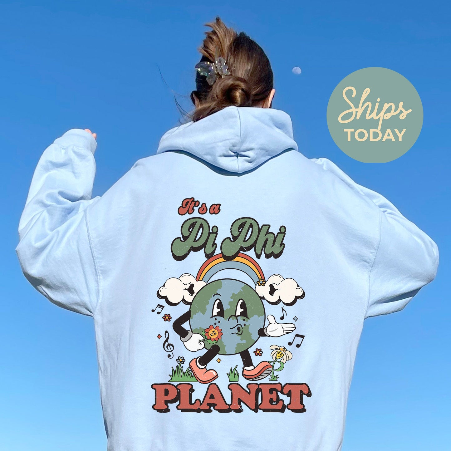 Pi Beta Phi Kinder Planet Sorority Hoodie _ 35431g