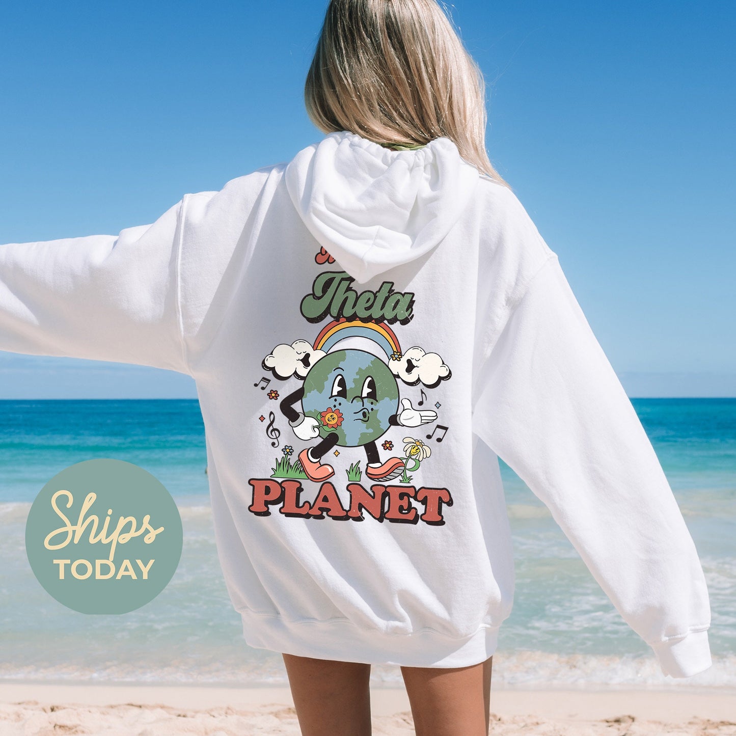 Kappa Alpha Theta Kinder Planet Sorority Hoodie _ 35426g