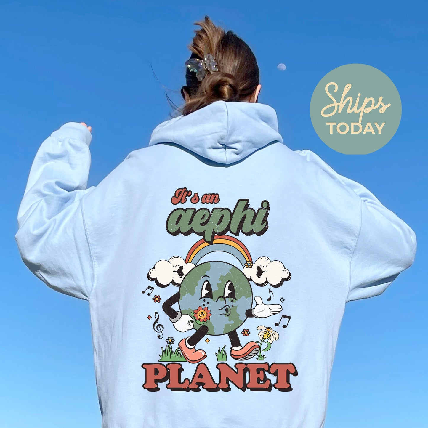 Alpha Epsilon Phi Kinder Planet Sorority Hoodie _ 35413g