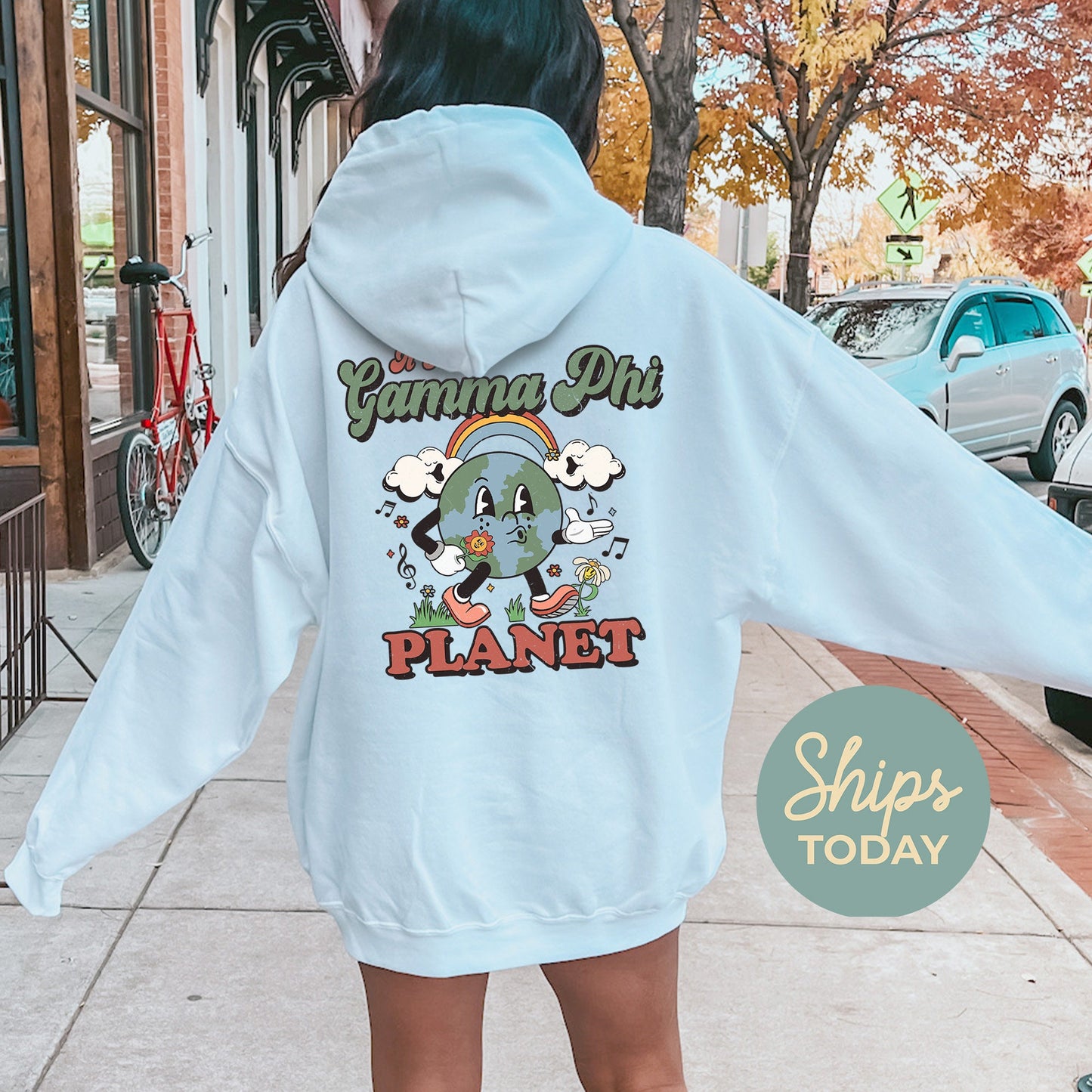 Gamma Phi Beta Kinder Planet Sorority Hoodie _ 35425g