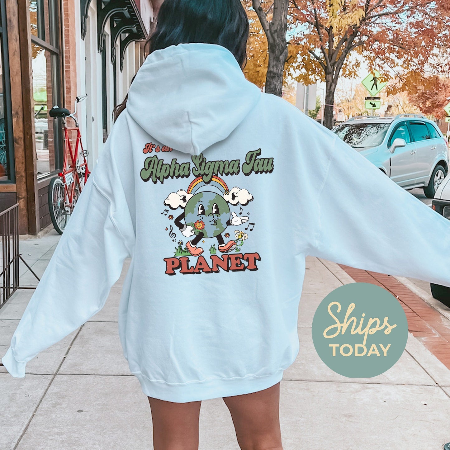 Alpha Sigma Tau Kinder Planet Sorority Hoodie _ 35418g