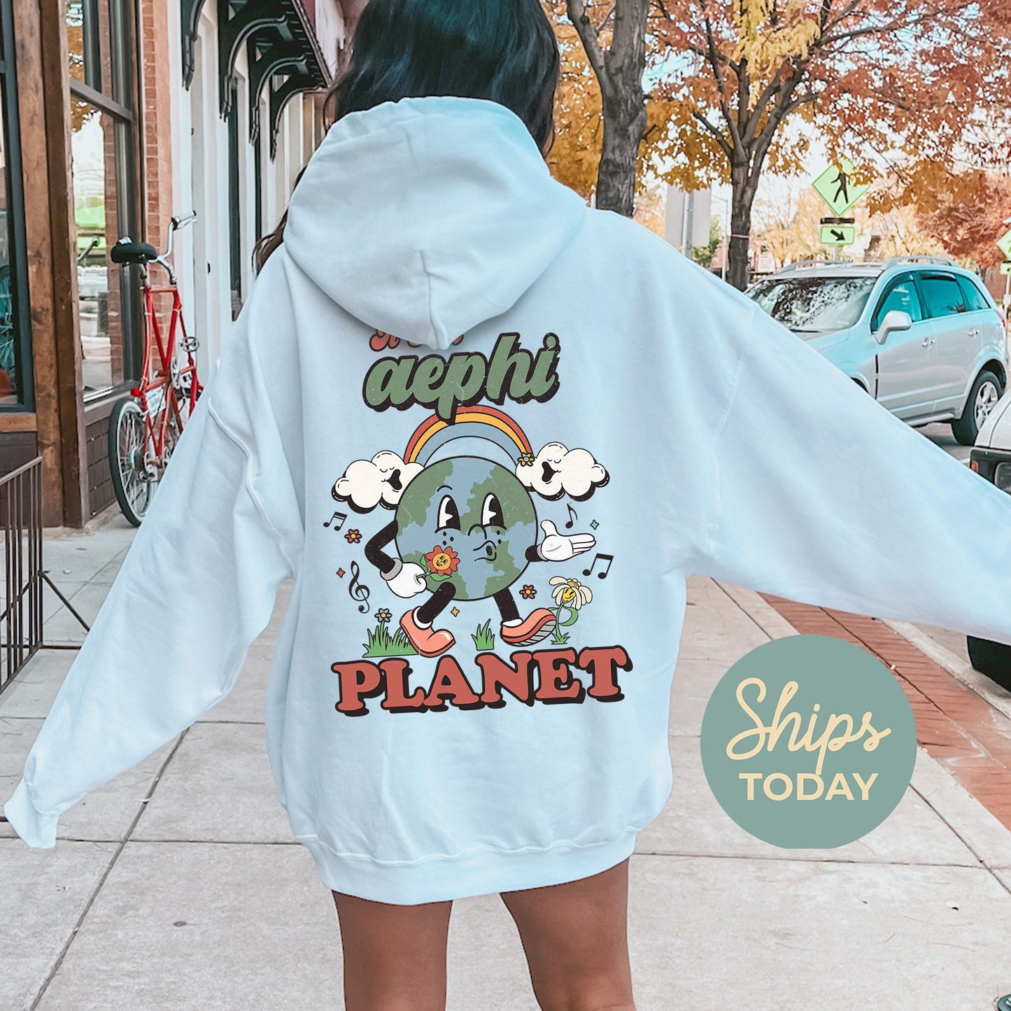 Alpha Epsilon Phi Kinder Planet Sorority Hoodie _ 35413g