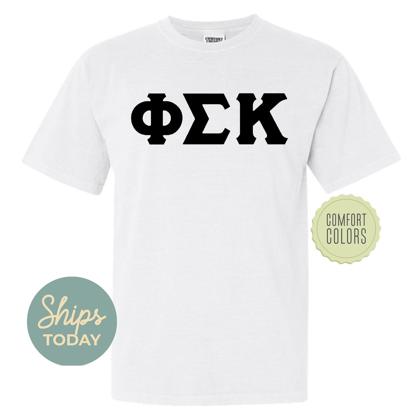 Phi Sigma Kappa Black Letters Comfort Colors Farternity T-shirt _ 34924g