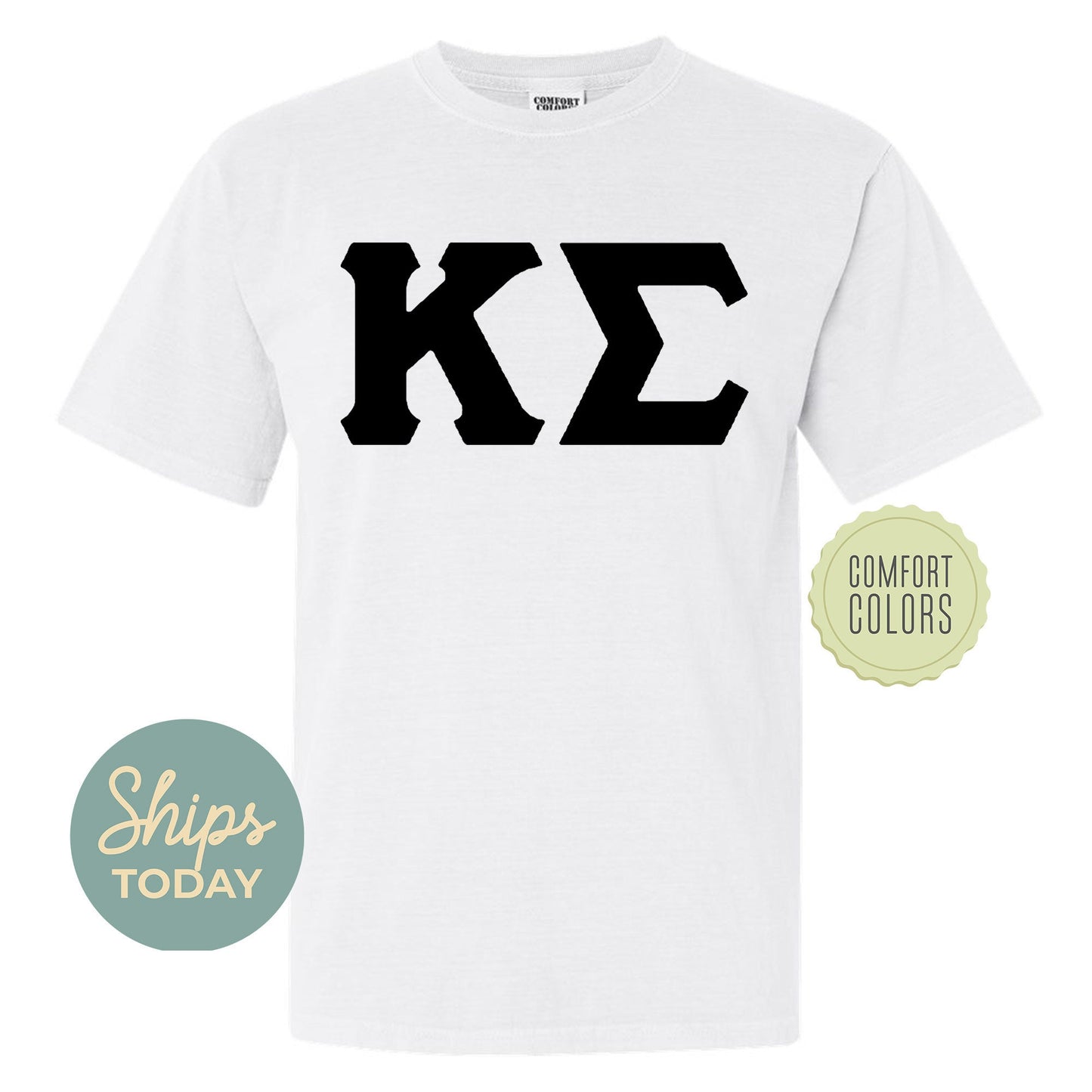 Kappa Sigma Black Letters Comfort Colors Farternity T-shirt _ 34919g