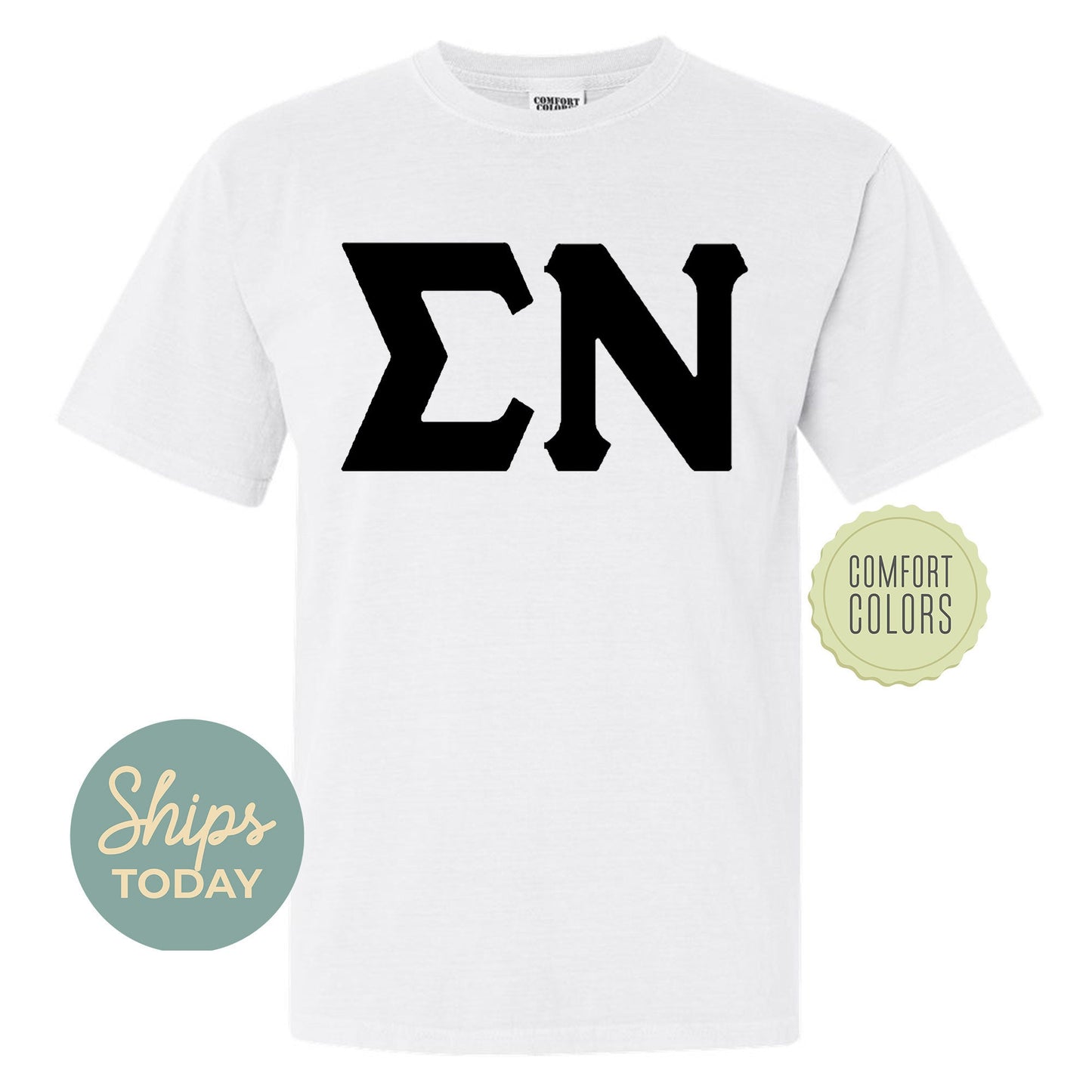 Sigma Nu Black Letters Comfort Colors Farternity T-shirt _ 34930g