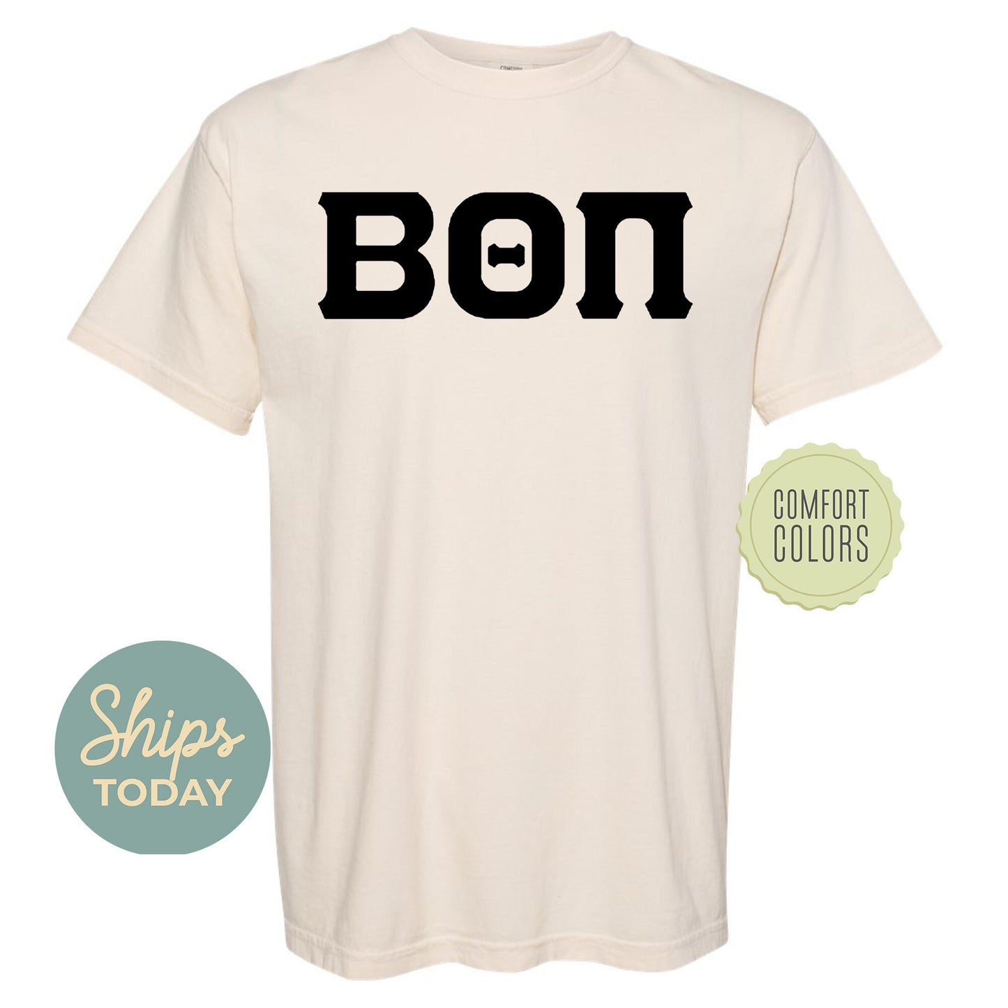 Beta Theta Pi Black Letters Comfort Colors Farternity T-shirt _ 34911g