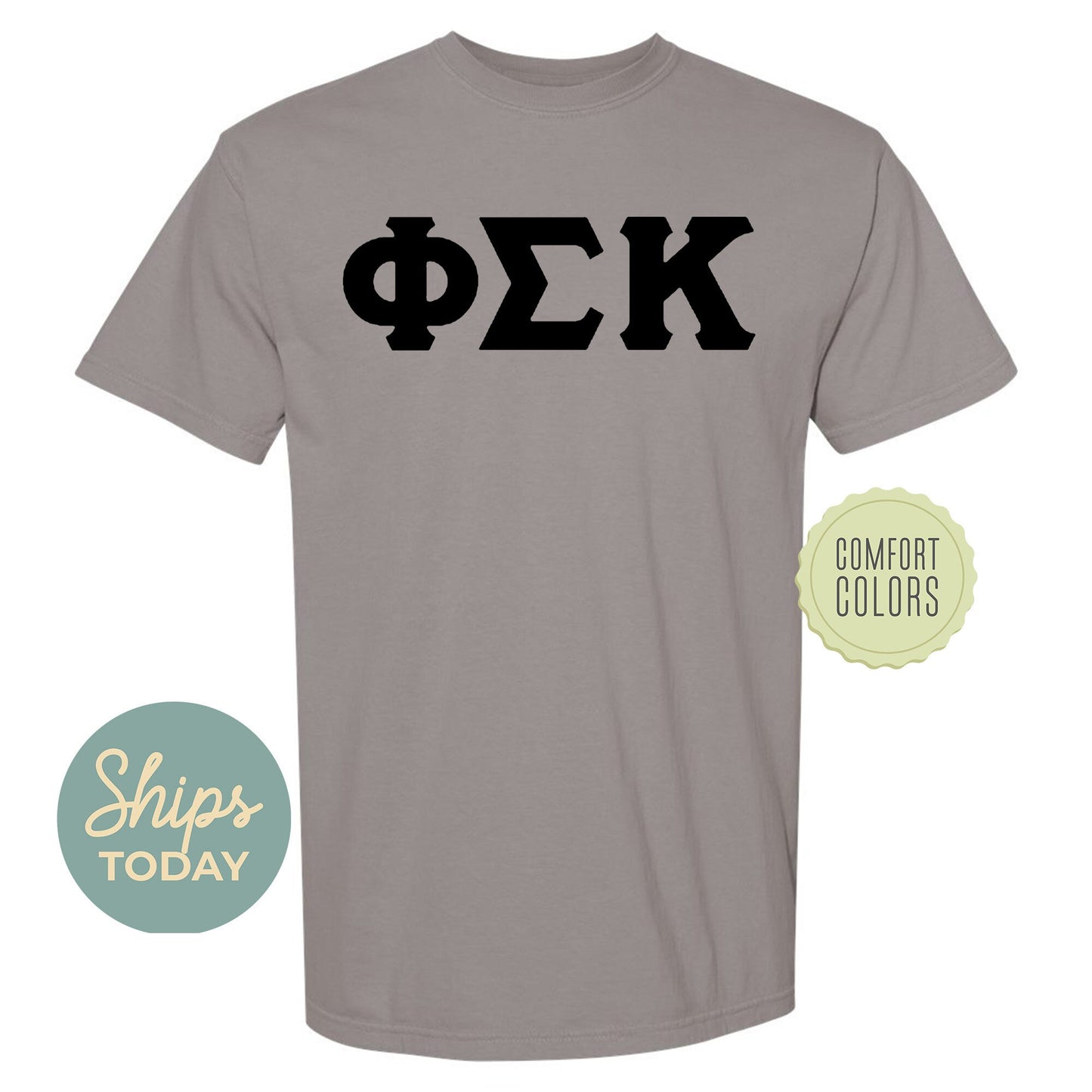 Phi Sigma Kappa Black Letters Comfort Colors Farternity T-shirt _ 34924g