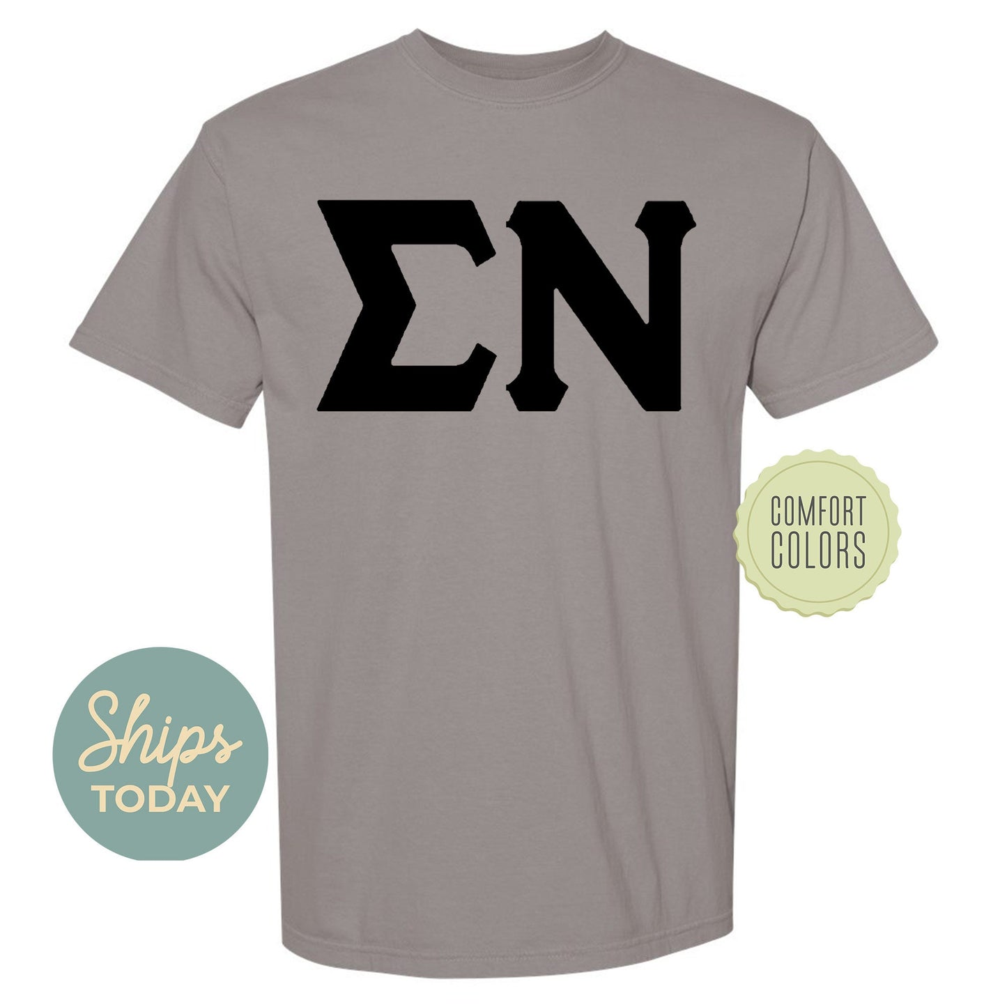 Sigma Nu Black Letters Comfort Colors Farternity T-shirt _ 34930g