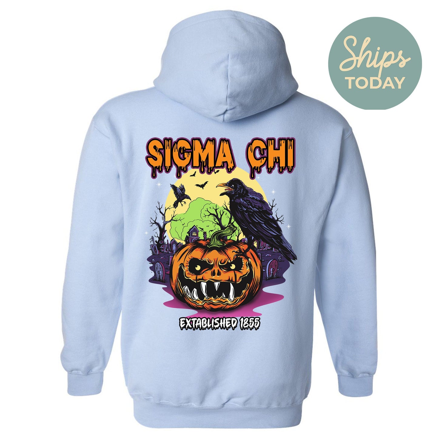 Sigma Chi Halloween Bats Fraternity Hoodie _ 36274g