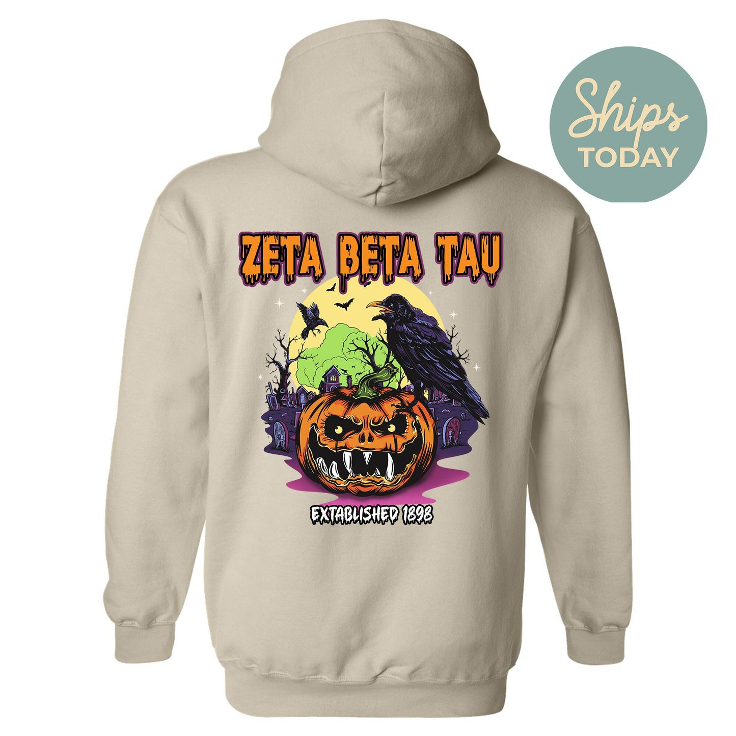 Zeta Beta Tau Halloween Bats Fraternity Hoodie _ 36281g