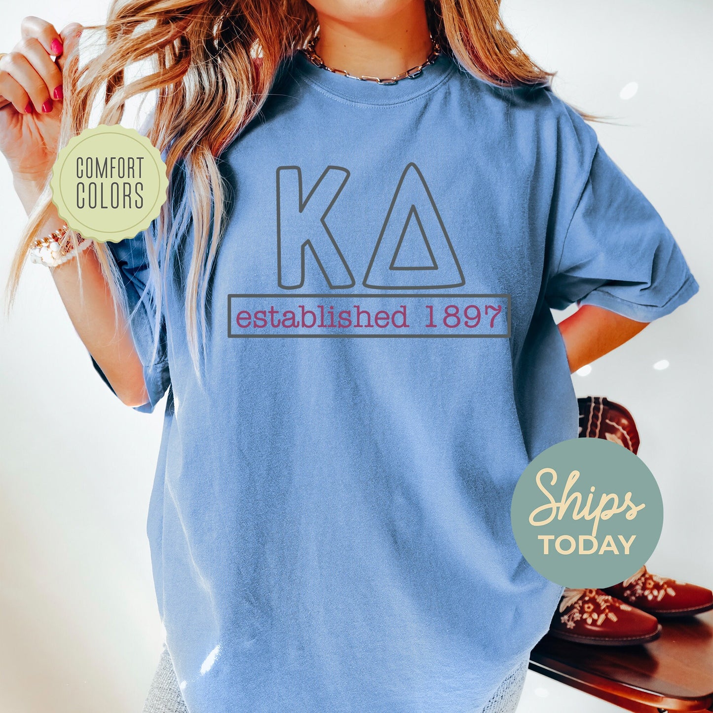 Kappa Delta Simply Greek Comfort Colors Sorority T-shirt _ 39352g