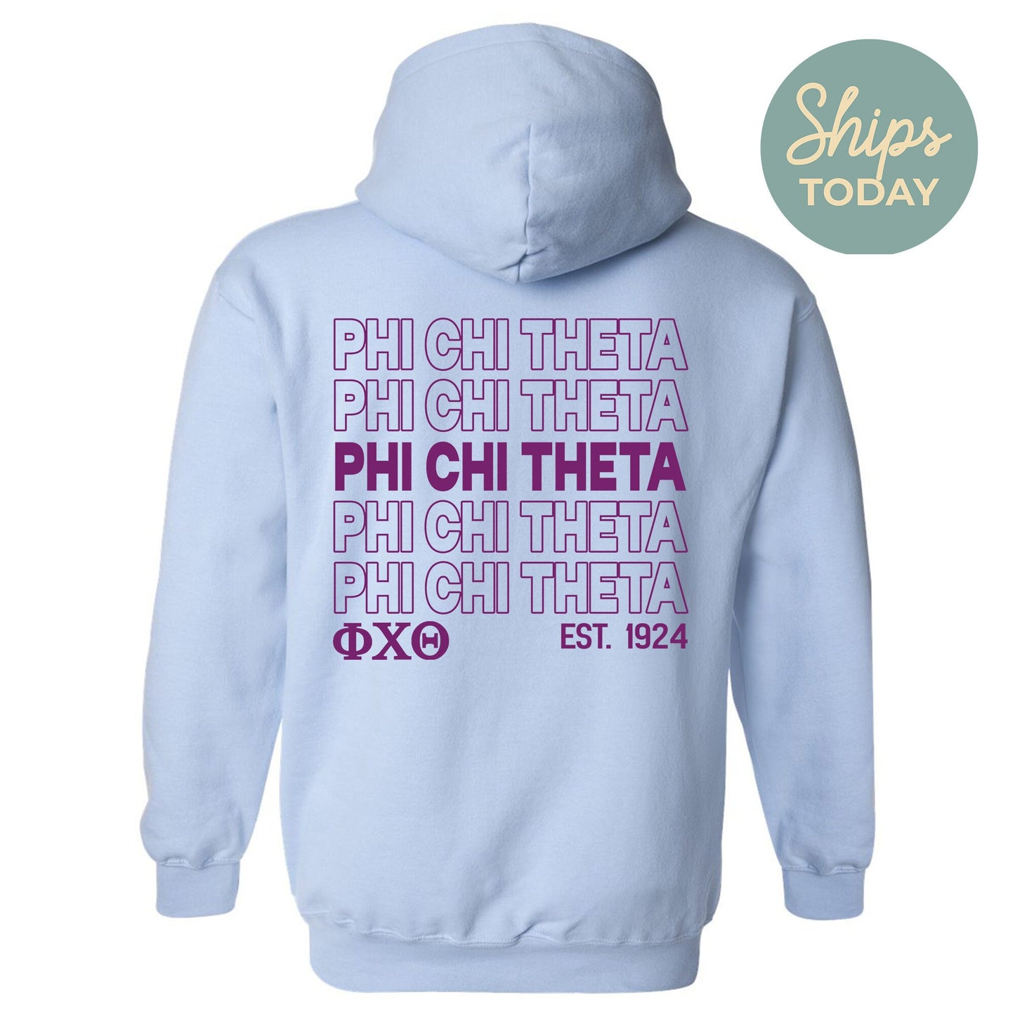Phi Chi Theta Repeating Letters COED Hoodie _ 35593g