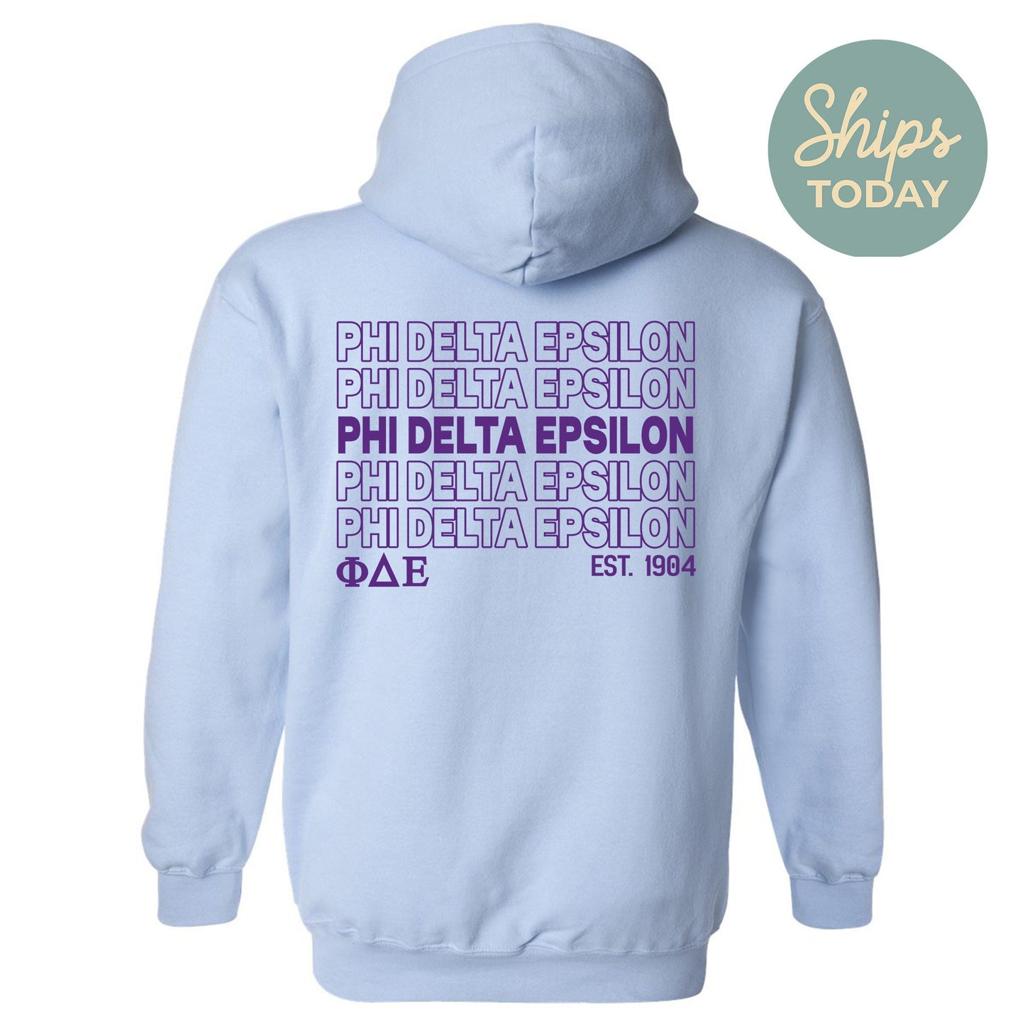 Phi Delta Epsilon Repeating Letters COED Hoodie _ 35594g
