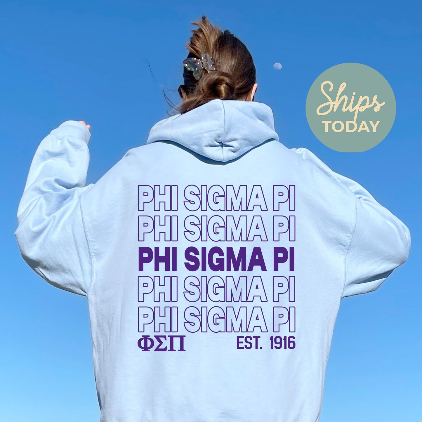 Phi Sigma Pi Repeating Letters COED Hoodie _ 35595g