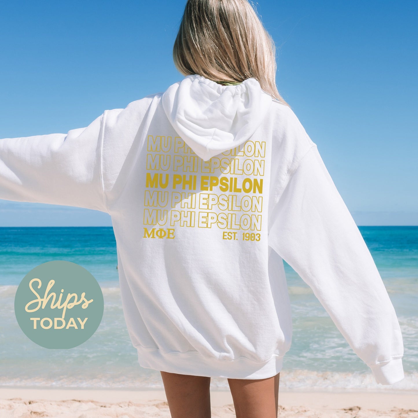 Mu Phi Epsilon Repeating Letters COED Hoodie _ 35591g
