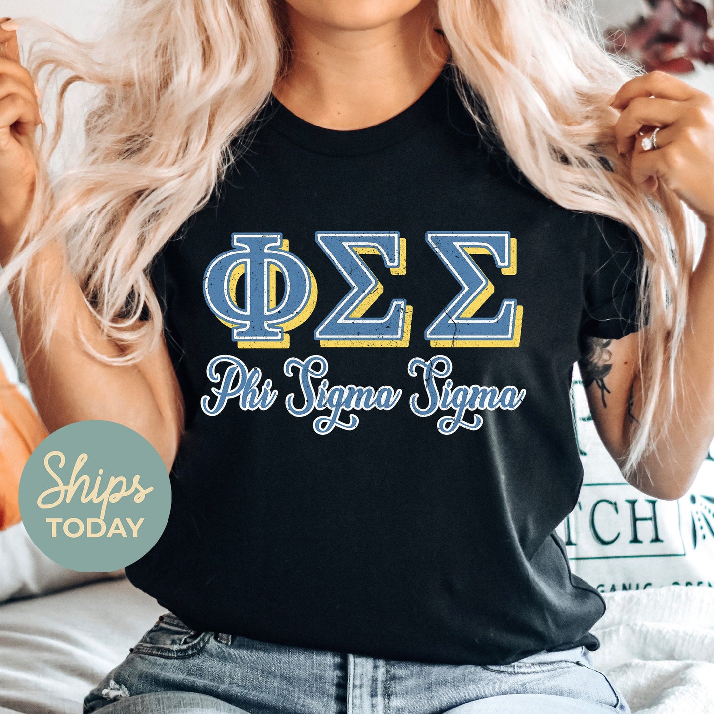 Phi Sigma Sigma Greek Colors Sorority T-shirt _ 36088g