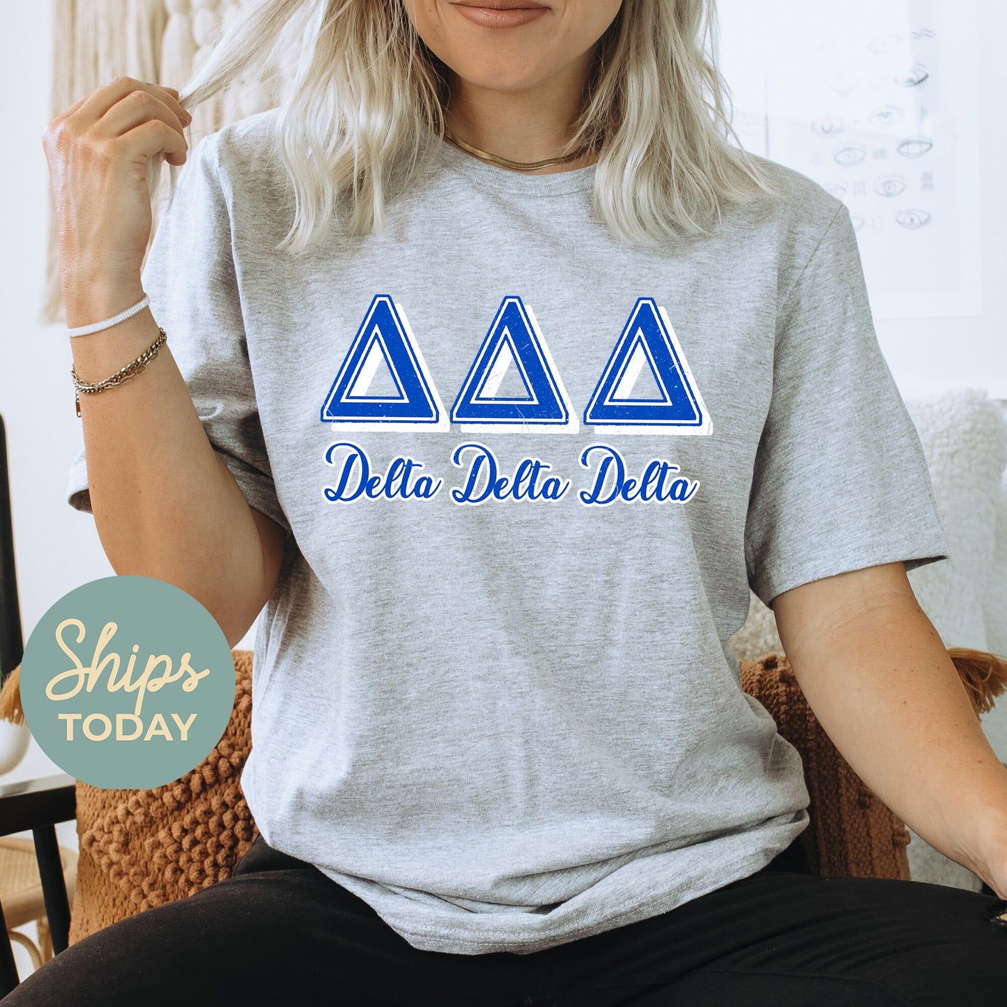 Delta Delta Delta Greek Colors Sorority T-shirt _ 36079g
