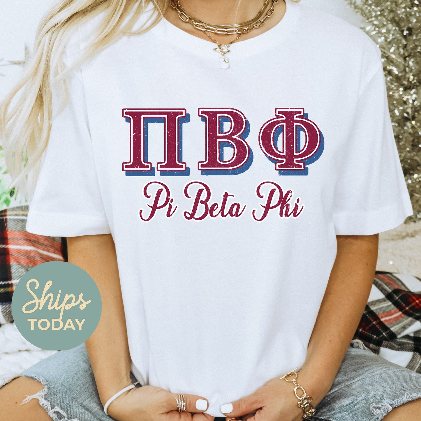 Pi Beta Phi Greek Colors Sorority T-shirt _ 36089g
