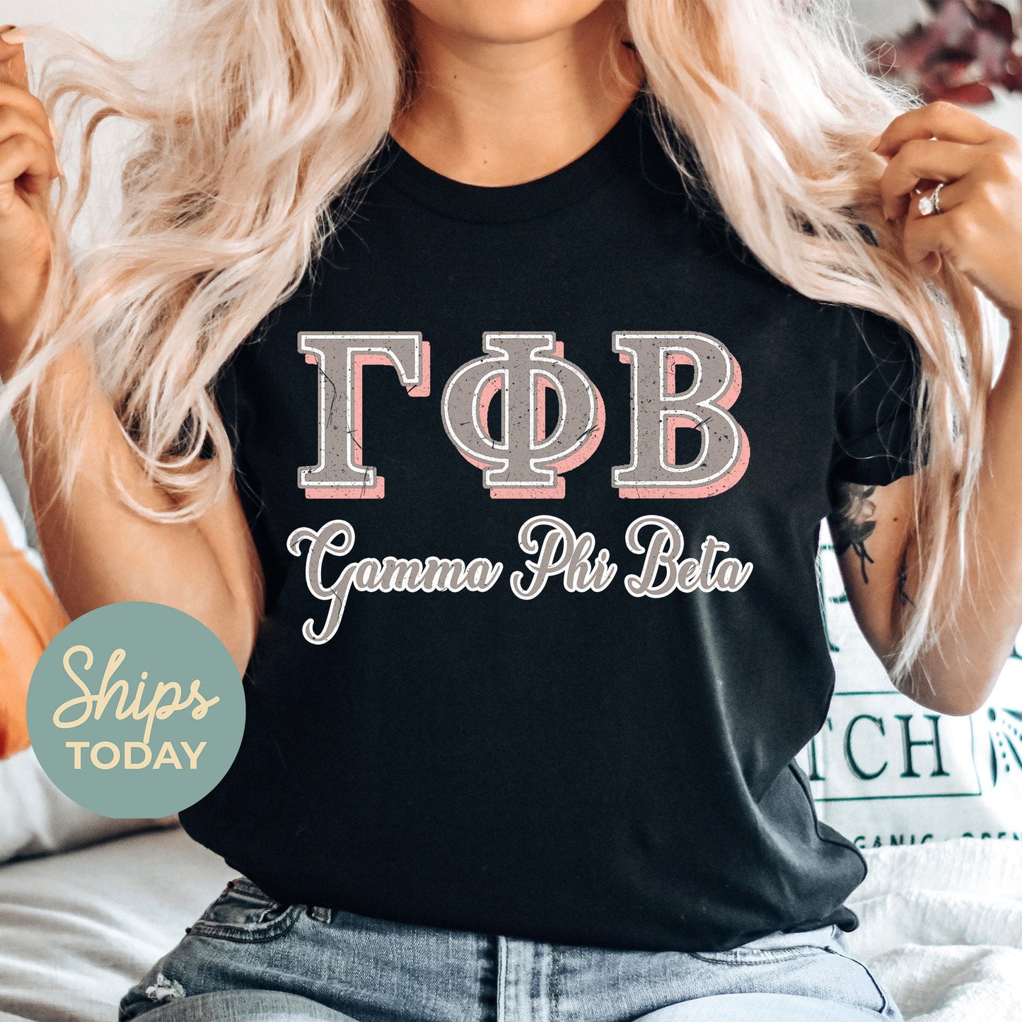Gamma Phi Beta Greek Colors Sorority T-shirt _ 36083g