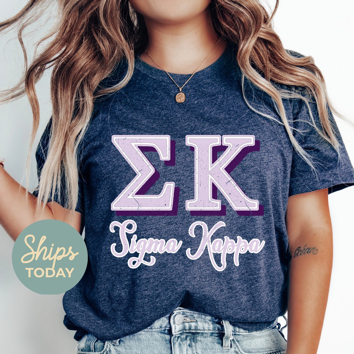 Sigma Kappa Greek Colors Sorority T-shirt= _ 36091g