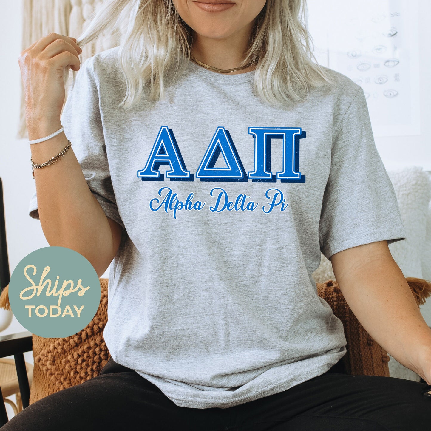 Alpha Delta Pi Greek Colors Sorority T-shirt _ 36070g