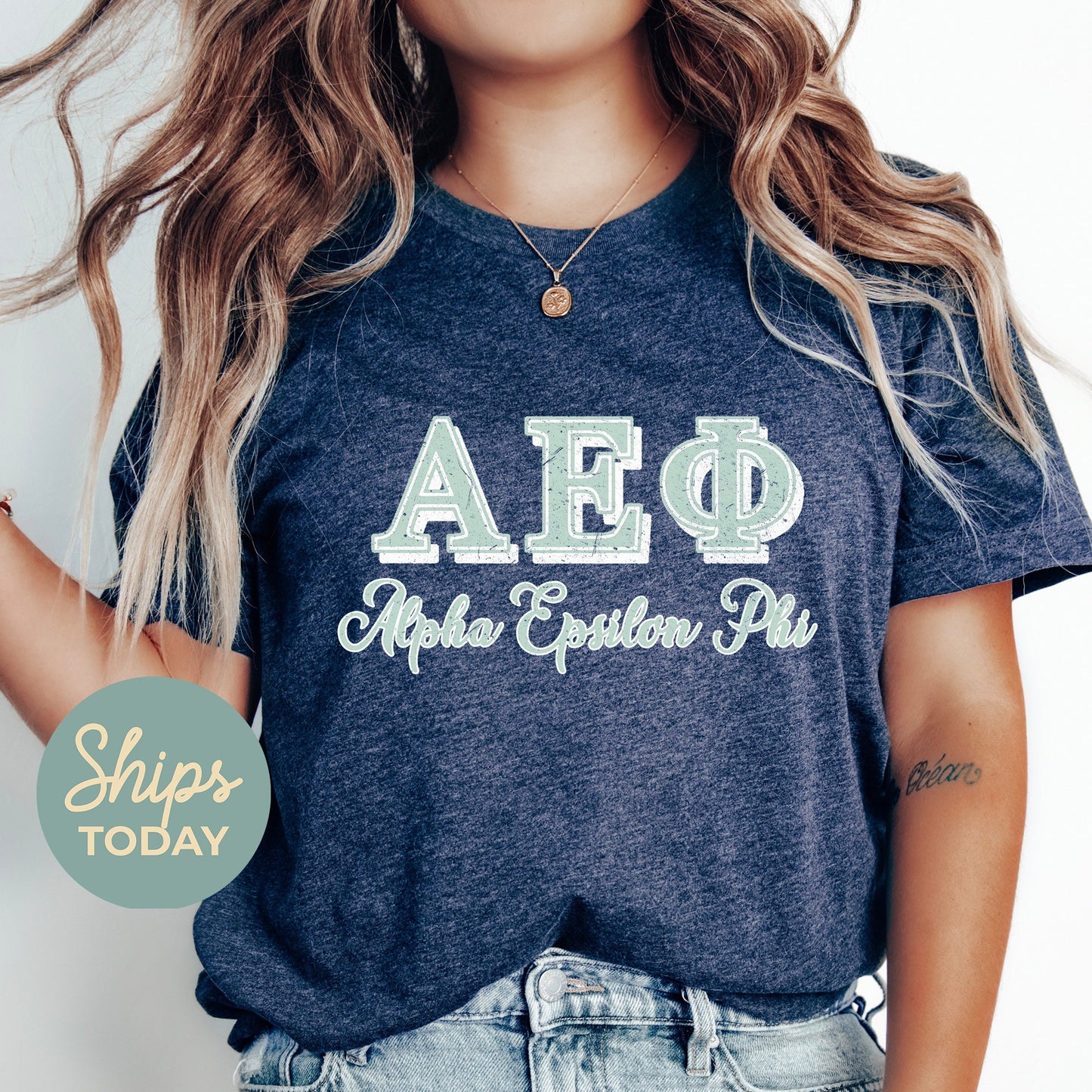 Alpha Epsilon Phi Greek Colors Sorority T-shirt _ 36071g