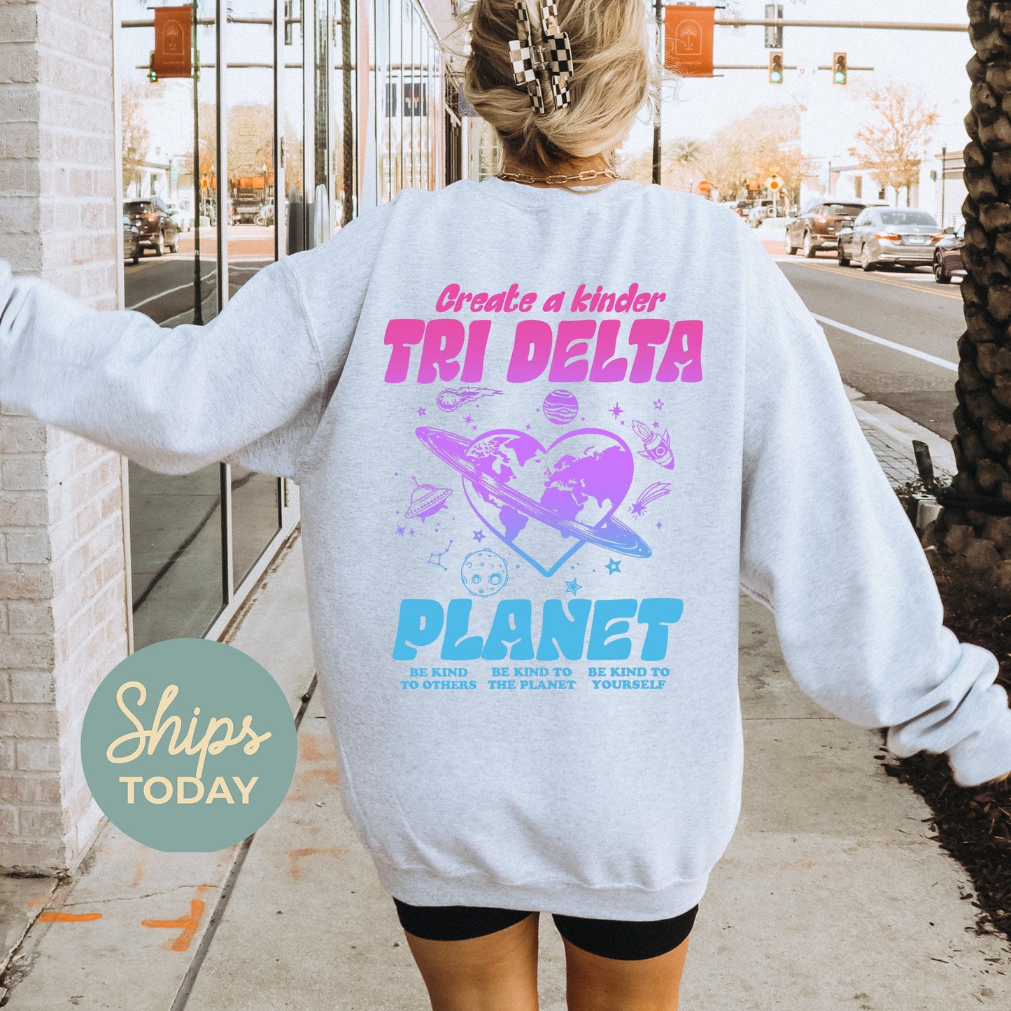 Delta Delta Delta Ombre Worlds Sorority Sweatshirt _ 35551g