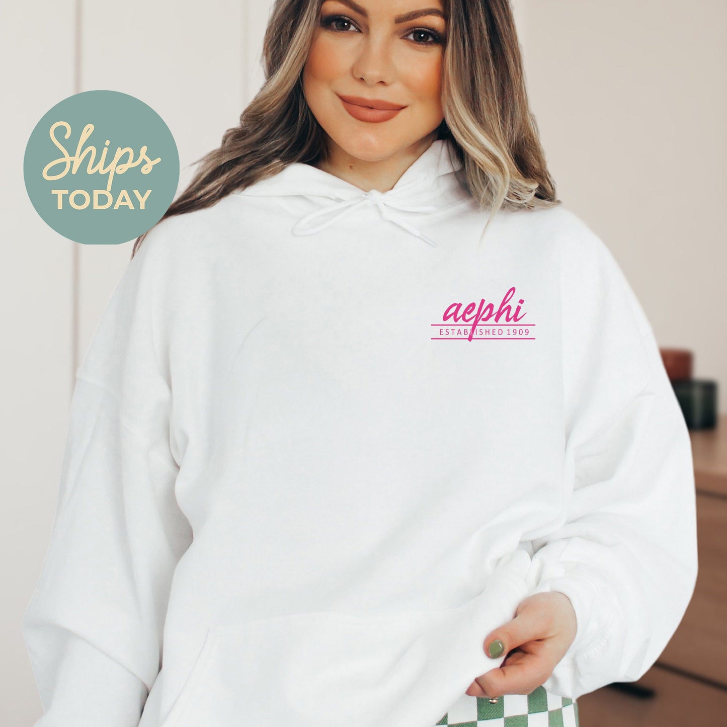 Alpha Epsilon Phi Classic Pink Sorority Hoodie _ 39088g
