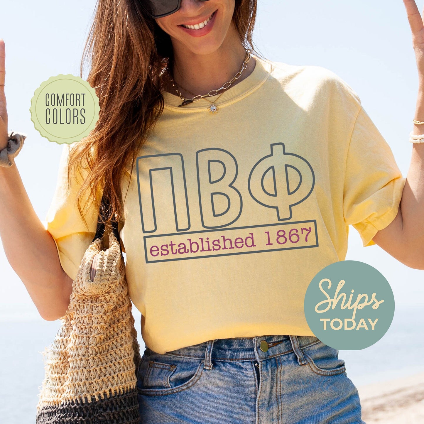 Pi Beta Phi Simply Greek Comfort Colors Sorority T-shirt _ 39356g