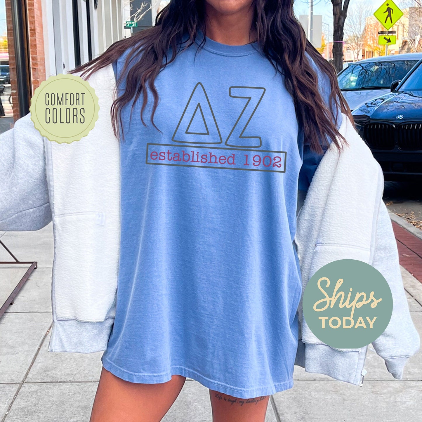 Delta Zeta Simply Greek Comfort Colors Sorority T-shirt _ 39349g