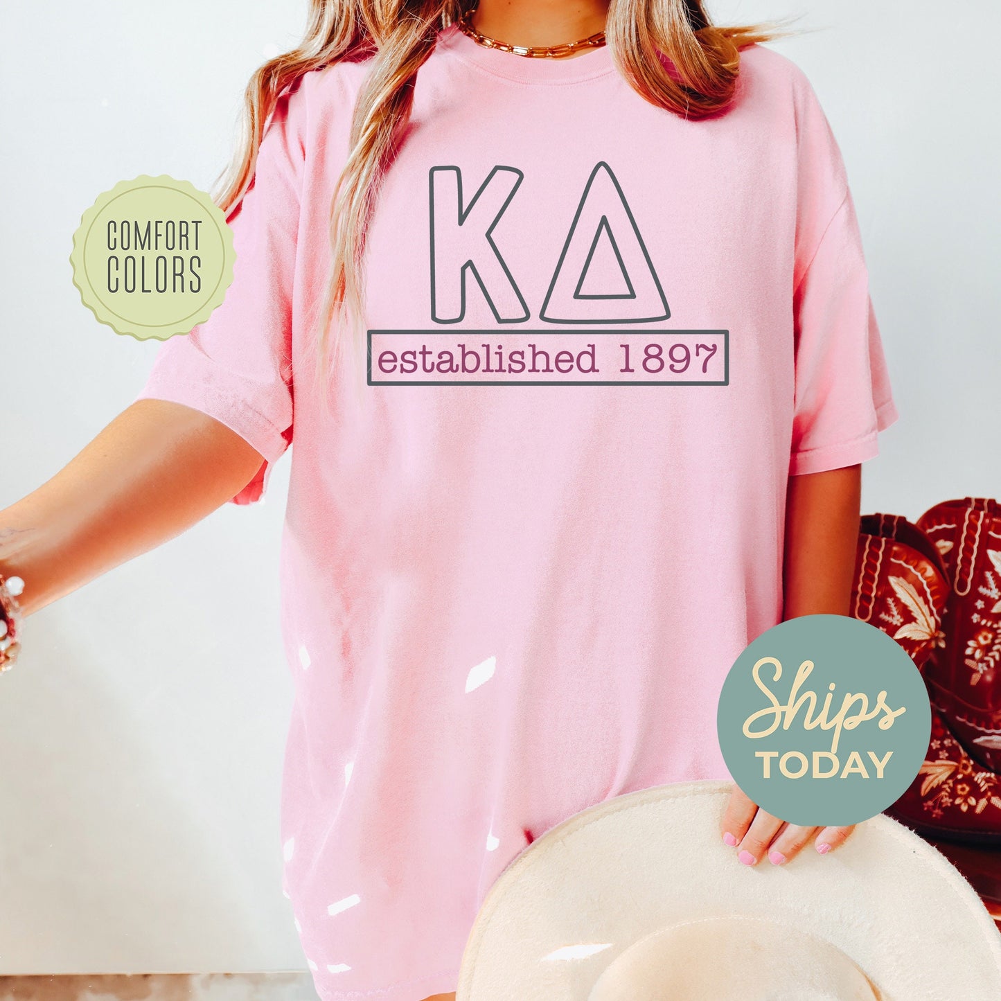 Kappa Delta Simply Greek Comfort Colors Sorority T-shirt _ 39352g