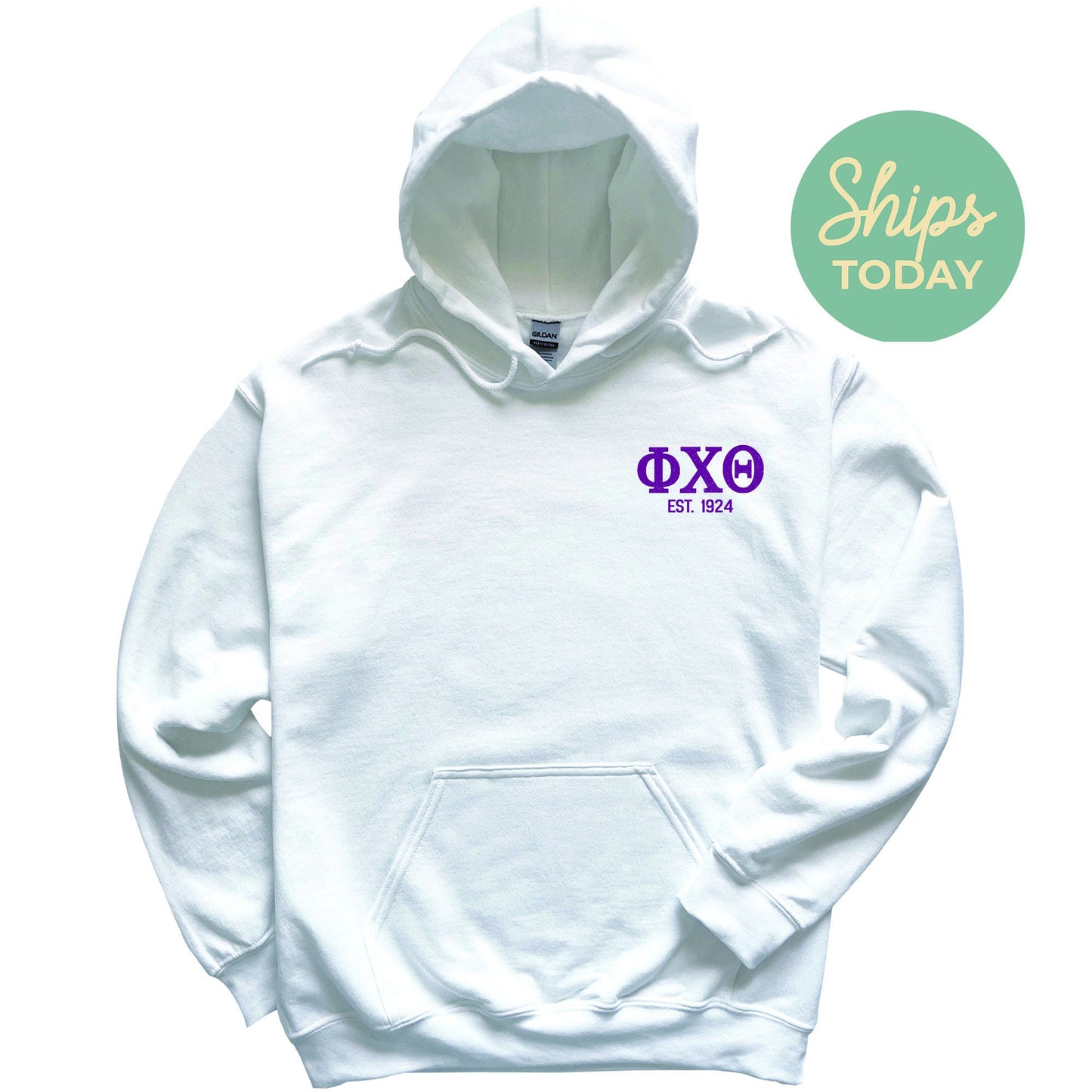Phi Chi Theta Repeating Letters COED Hoodie _ 35593g
