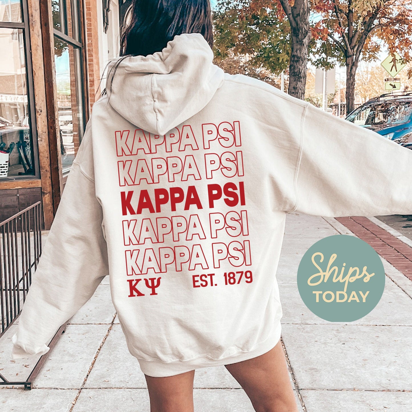 Kappa Psi Repeating Letters COED Hoodie _ 35590g