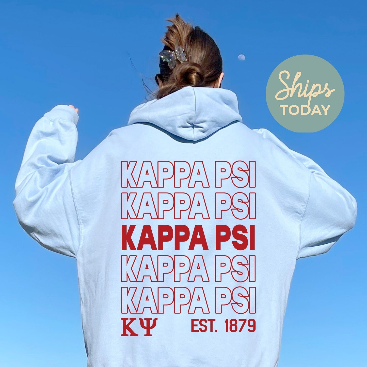 Kappa Psi Repeating Letters COED Hoodie _ 35590g