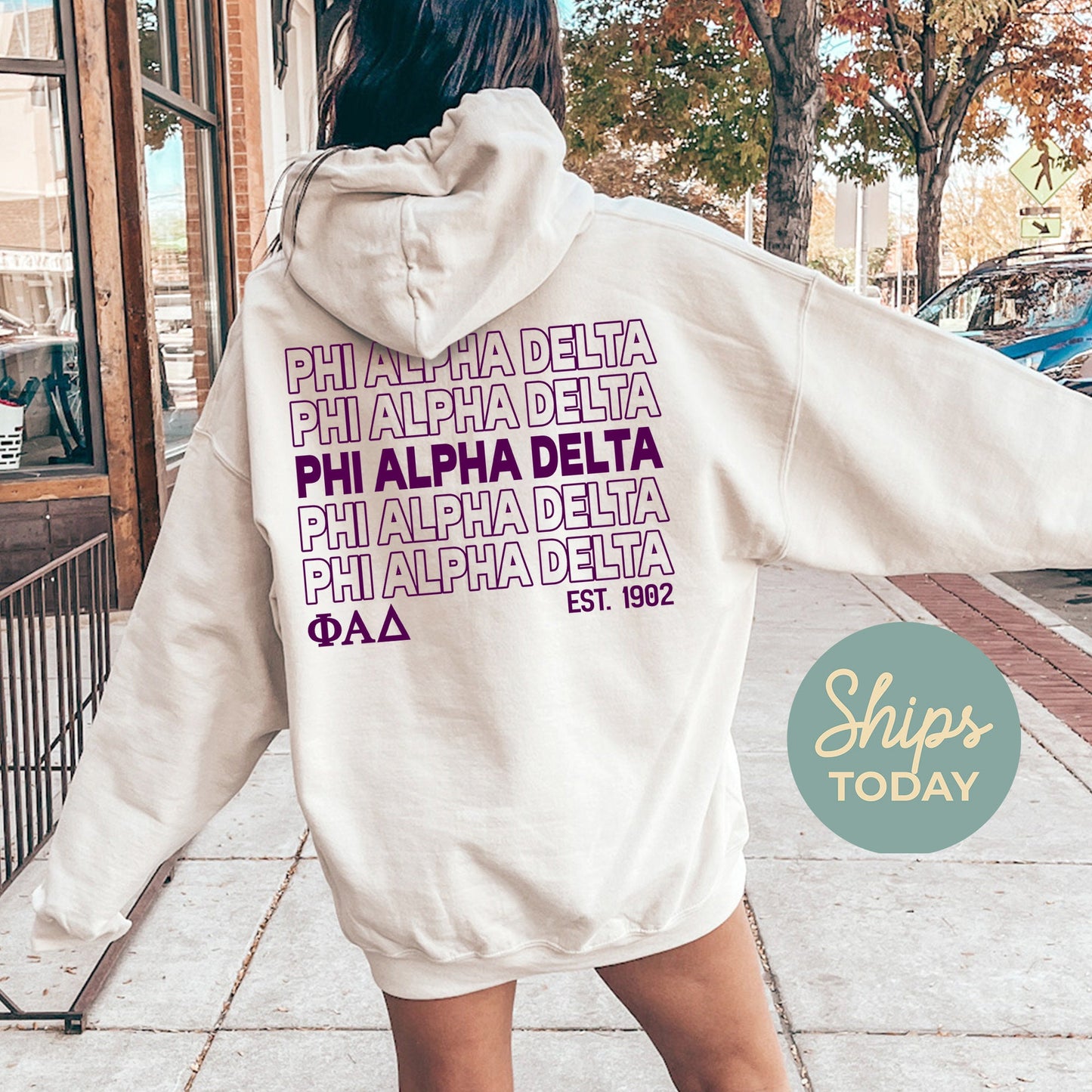 Phi Alpha Delta Repeating Letters COED Hoodie _ 35592g