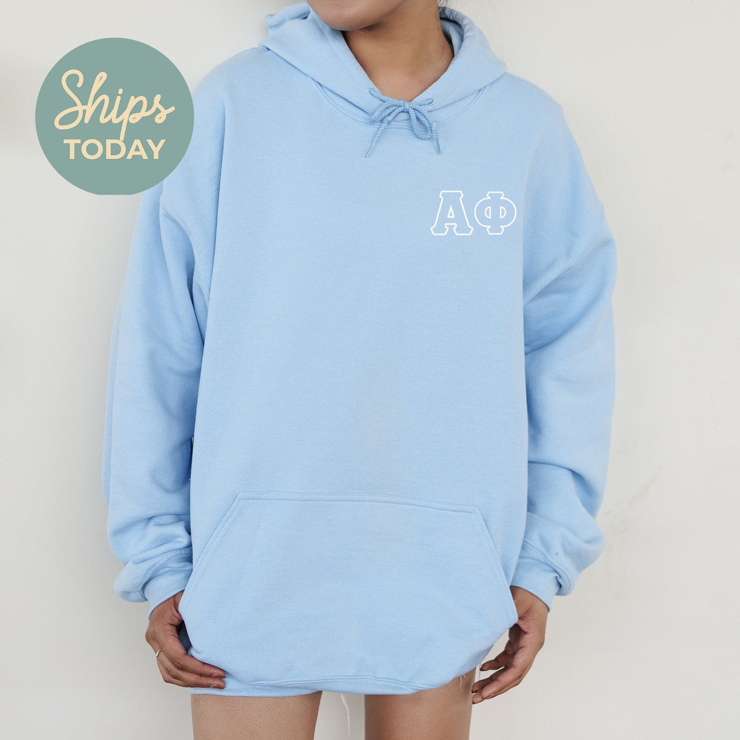 Alpha Phi Outlined Letters Sorority Hoodie _ 39039g