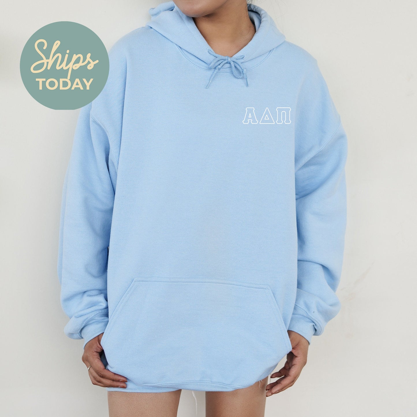 Alpha Delta Pi Outlined Letters Sorority Hoodie  _ 39035g