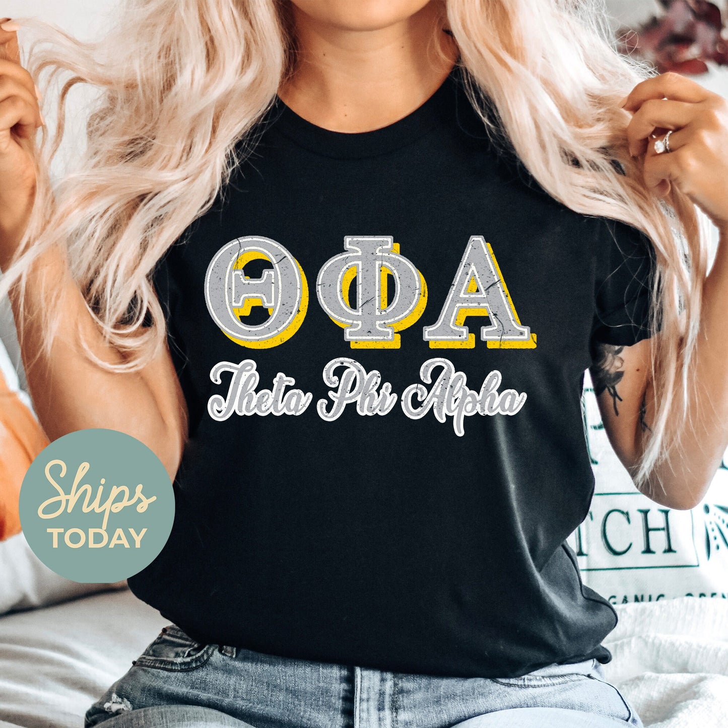Theta Phi Alpha Greek Colors Sorority T-shirt _ 36093g