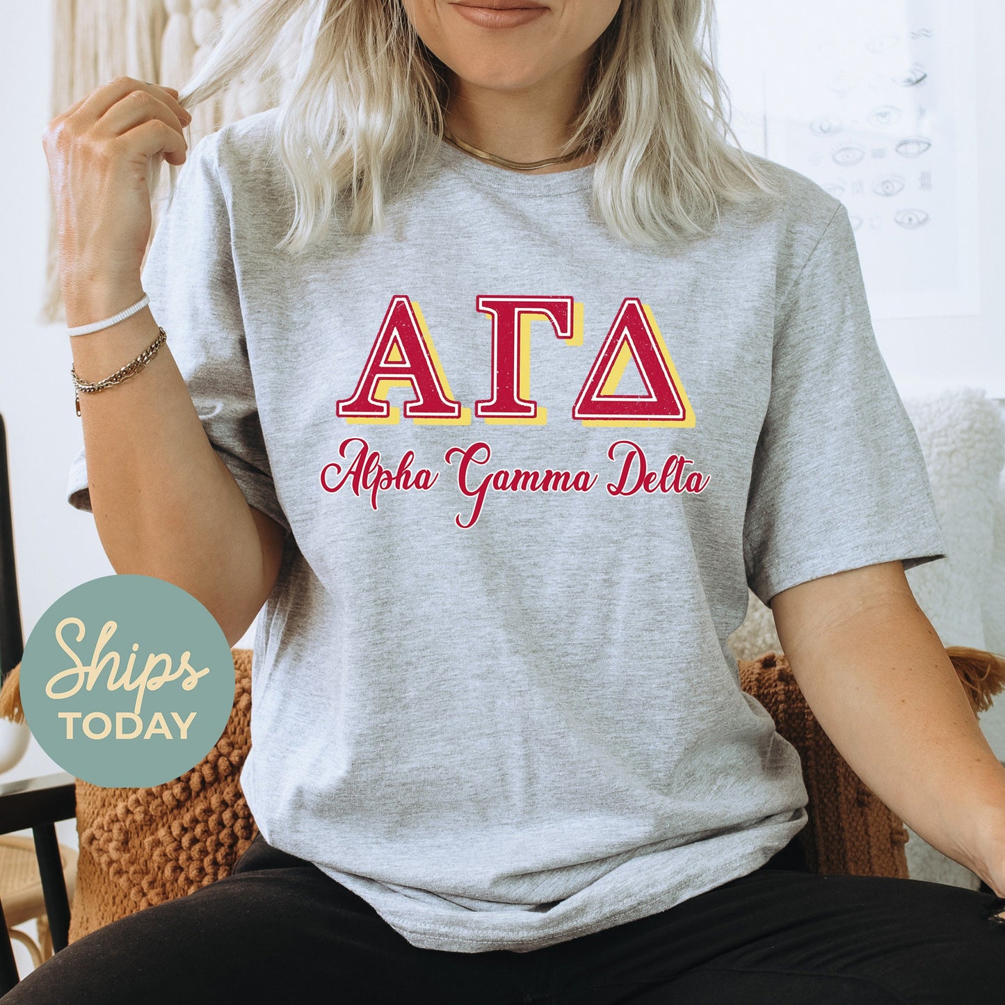 Alpha Gamma Delta Greek Colors Sorority T-shirt _ 36072g