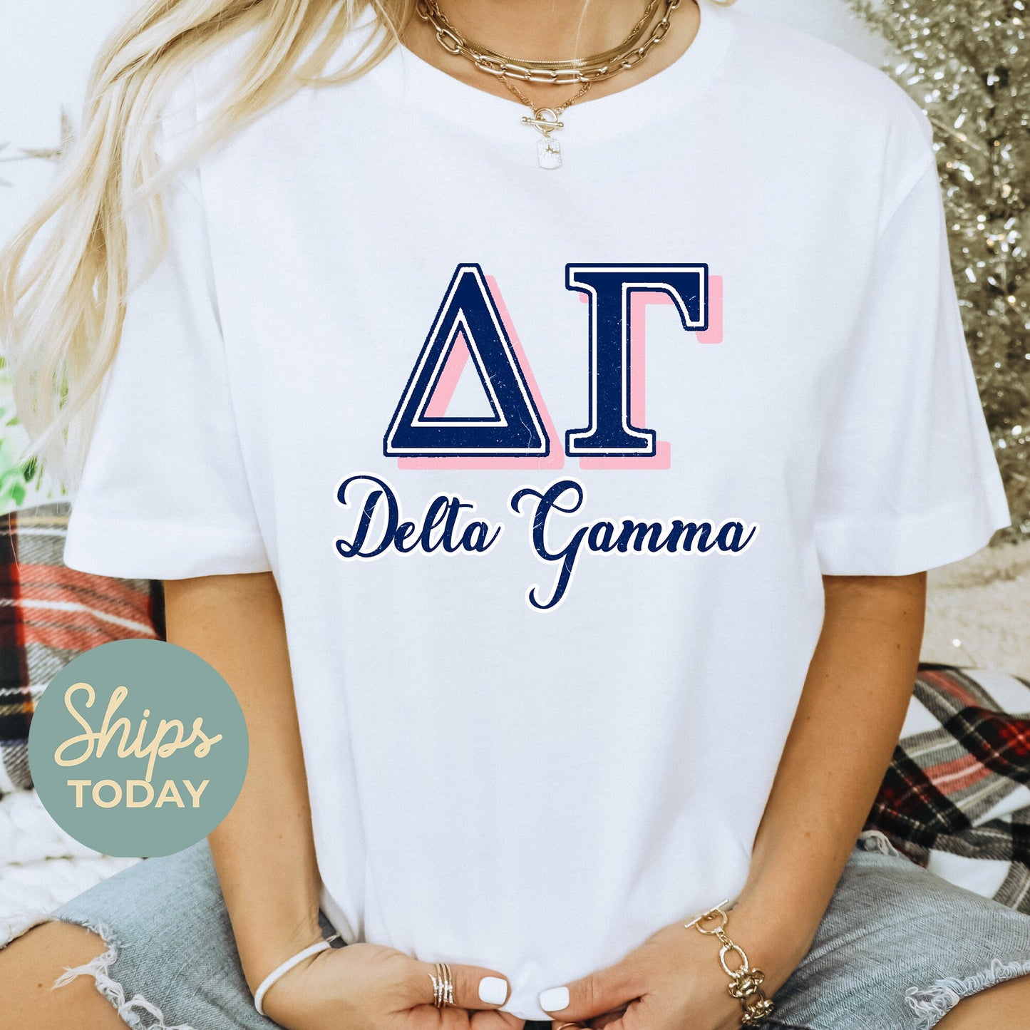 Delta Gamma Greek Colors Sorority T-shirt _ 36080g