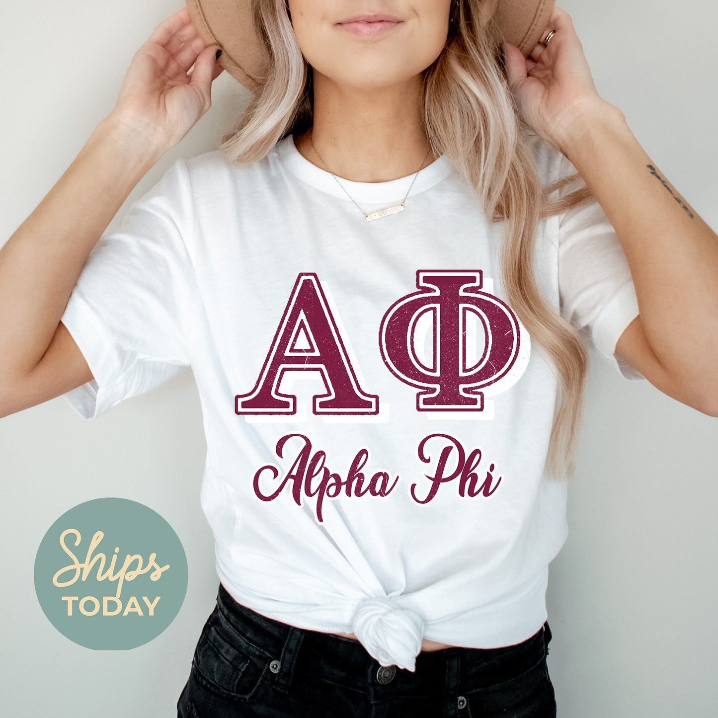 Alpha Phi Greek Colors Sorority T-shirt _ 36074g